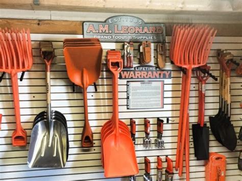 Am leonard - Drain Spade with 48in Straight Fiberglass Handle by A.M. Leonard. $54.17. Add to Cart. Garden Spade with 48In Long Handle by A.M. Leonard. $34.98. Add to Cart. Rating: All-Steel Nursery Spadw tih Shock Absorbing D-Grip Handle by King of Spades. $202.76. 